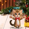 Xmas Acrylic Shaking Head 5D DIY Diamond Art Tabletop Decorations for Home (Cat)