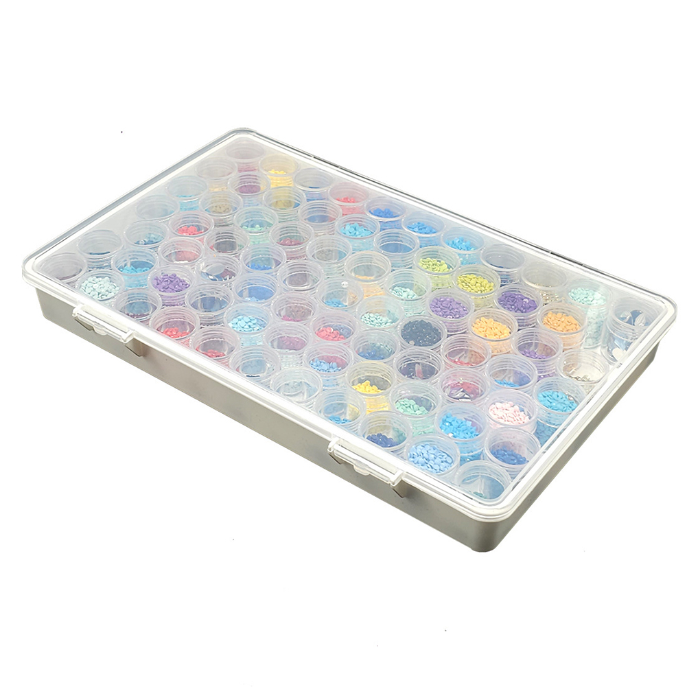Clear Bead Storage Containers 75 Bottles Storage Diamond Painting Accessory Box