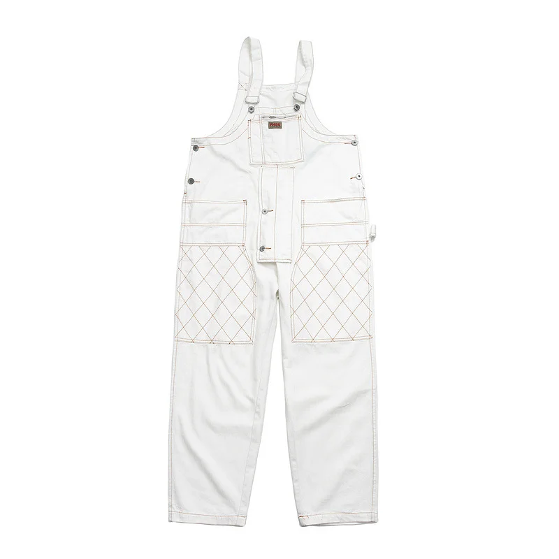 Men's American Amikaki Workwear Jumpsuit Pants Casual Hip Hop Solid Loose Worker Strap Pants