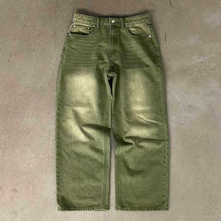 Men's Retro Washed Baggy Jeans