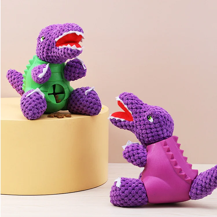 Purple Dinosaur Plush Dog Toys