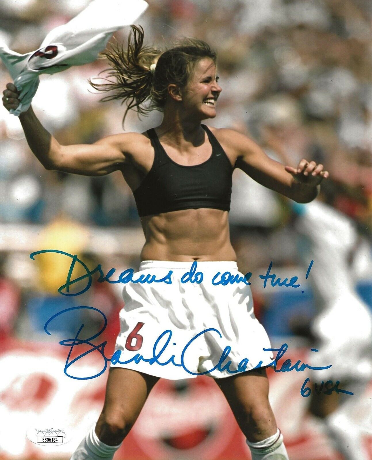 Brandi Chastain USWNT signed Team USA Soccer 8x10 Photo Poster painting autographed 4 JSA