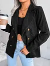 Fashion Solid Color Lapel Collar Buttoned Simple Blazers