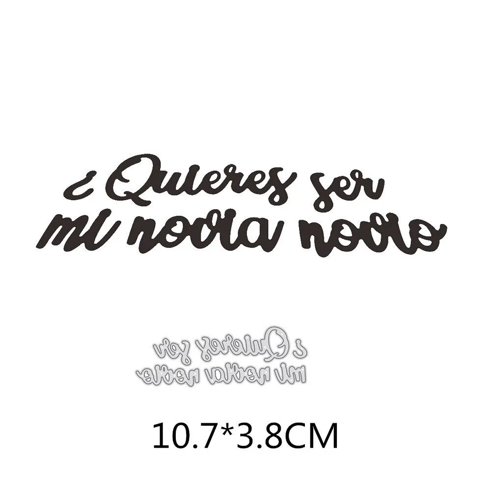 Various Spain Words Dies Cut Metal Stencil Template for DIY Embossing Paper Photo Album Gift Greeting Cards Making New Arrival