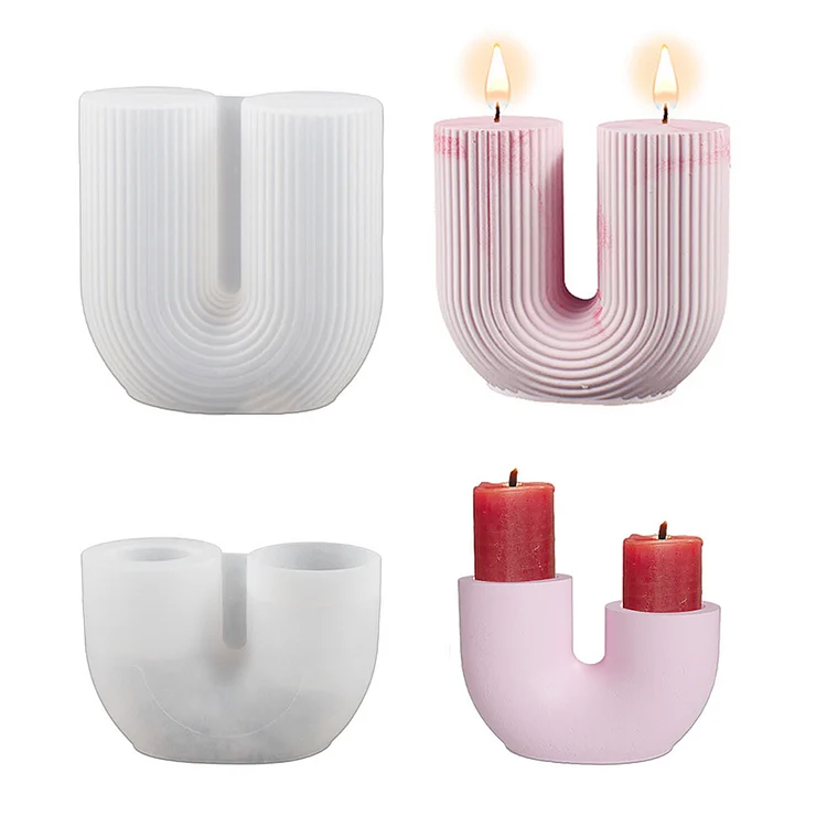U-shaped Candle Holder Ornament Resin Mold CrazyMold