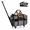 Pet Carrier- Airline Approved Dog Carrier with Wheels: Pet Travel Carrier, Cat Carrier with Telescopic Handle – Ideal for Dogs and Cats Easy to Fold