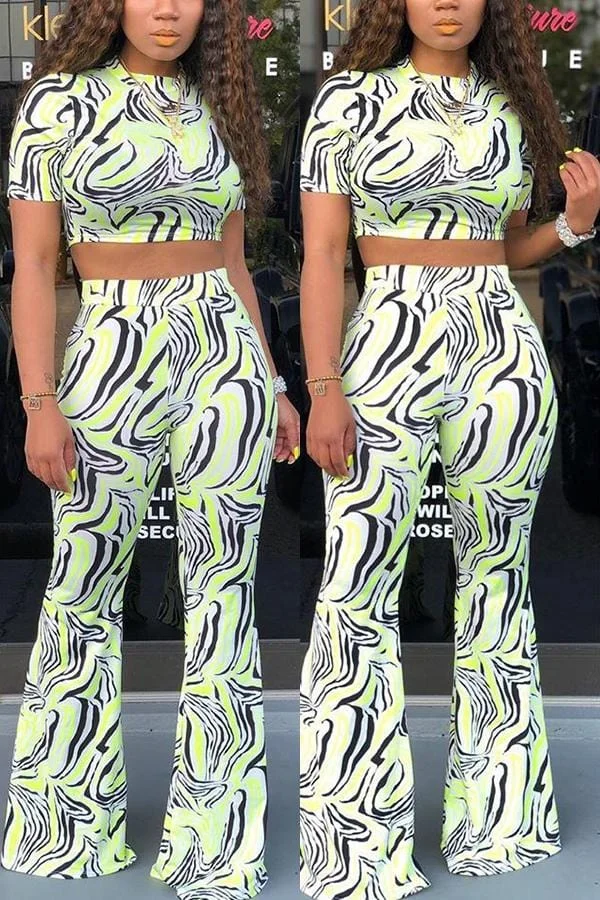 Fashion Zebra Print Pants Set