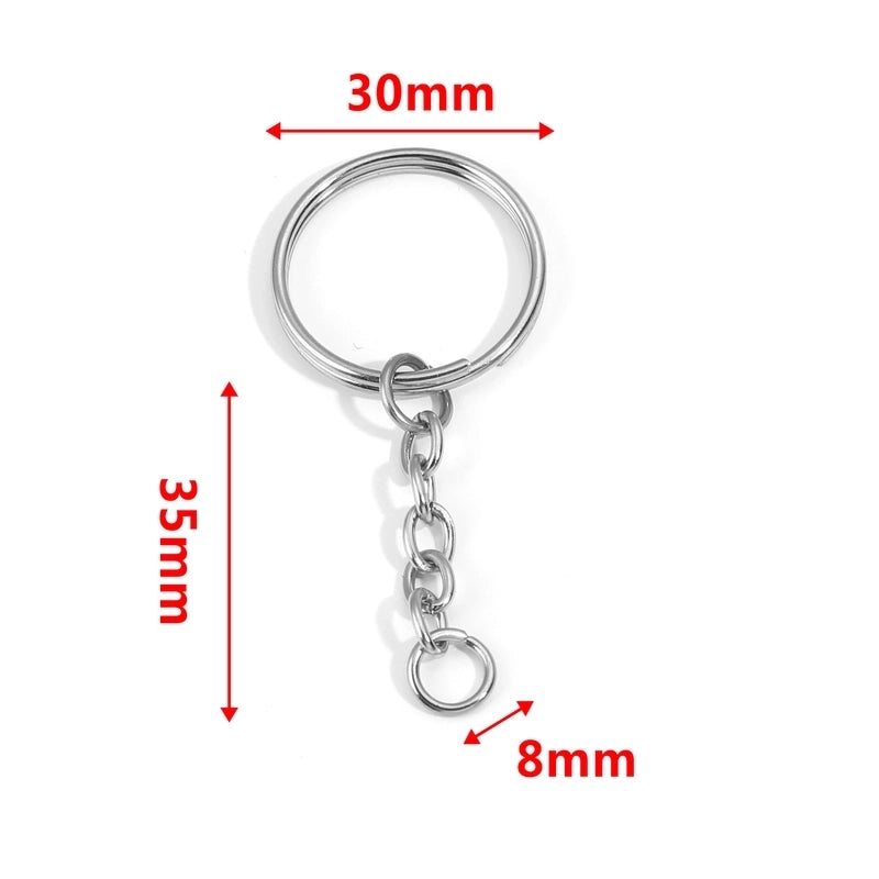 5 PCS/Package 25*35mm 30*35mm Stainless Steel Solid Color Polished Keychain Accessories