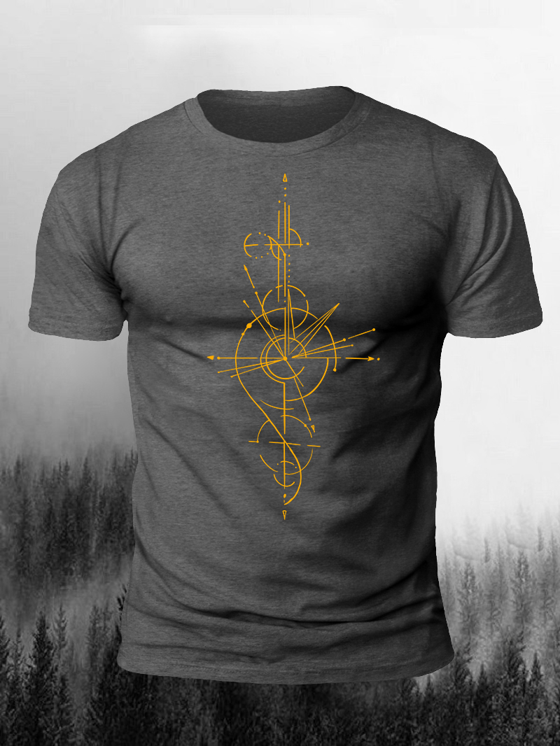 Men's Geometric Abstract Mysterious Print Short Sleeve T-Shirt