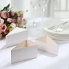 10 Pack | 4"x2.5" White Single Slice Triangular Cake Boxes with Scalloped Top, Party Favor Gift Box