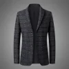 Men's Business Casual Plaid Coat