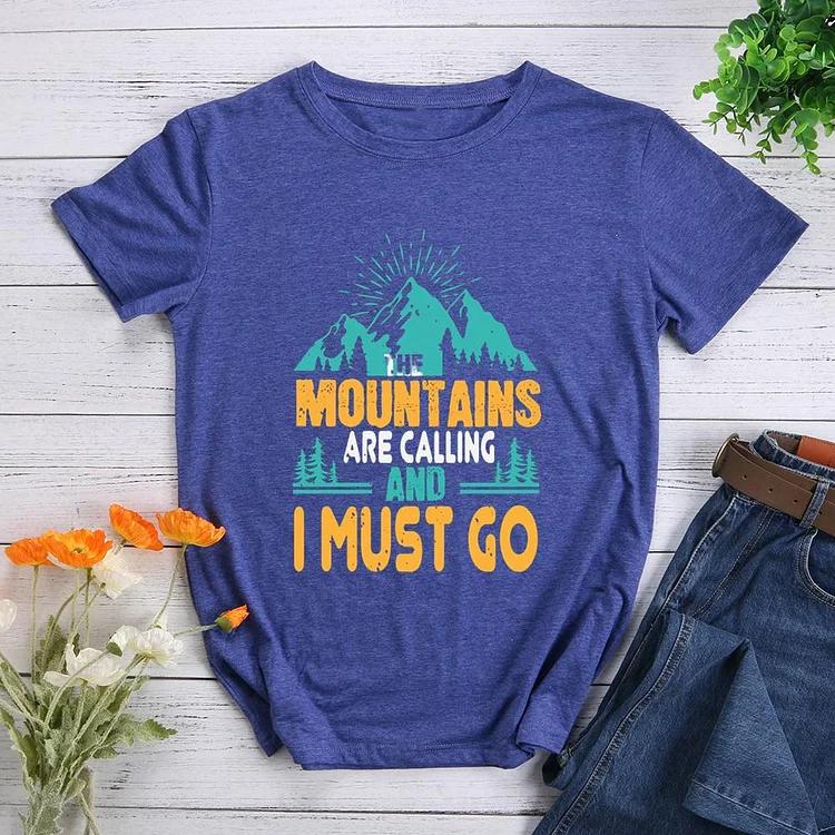 Outdoor Nature Hiking Round Neck T-shirt-Annaletters