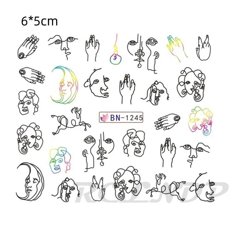 Nail sticker art decoration slider love heart adhesive design Water decals manicure lacquer accessoires polish foil