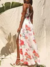 Floral Printed Split-Side Two-Piece Suits