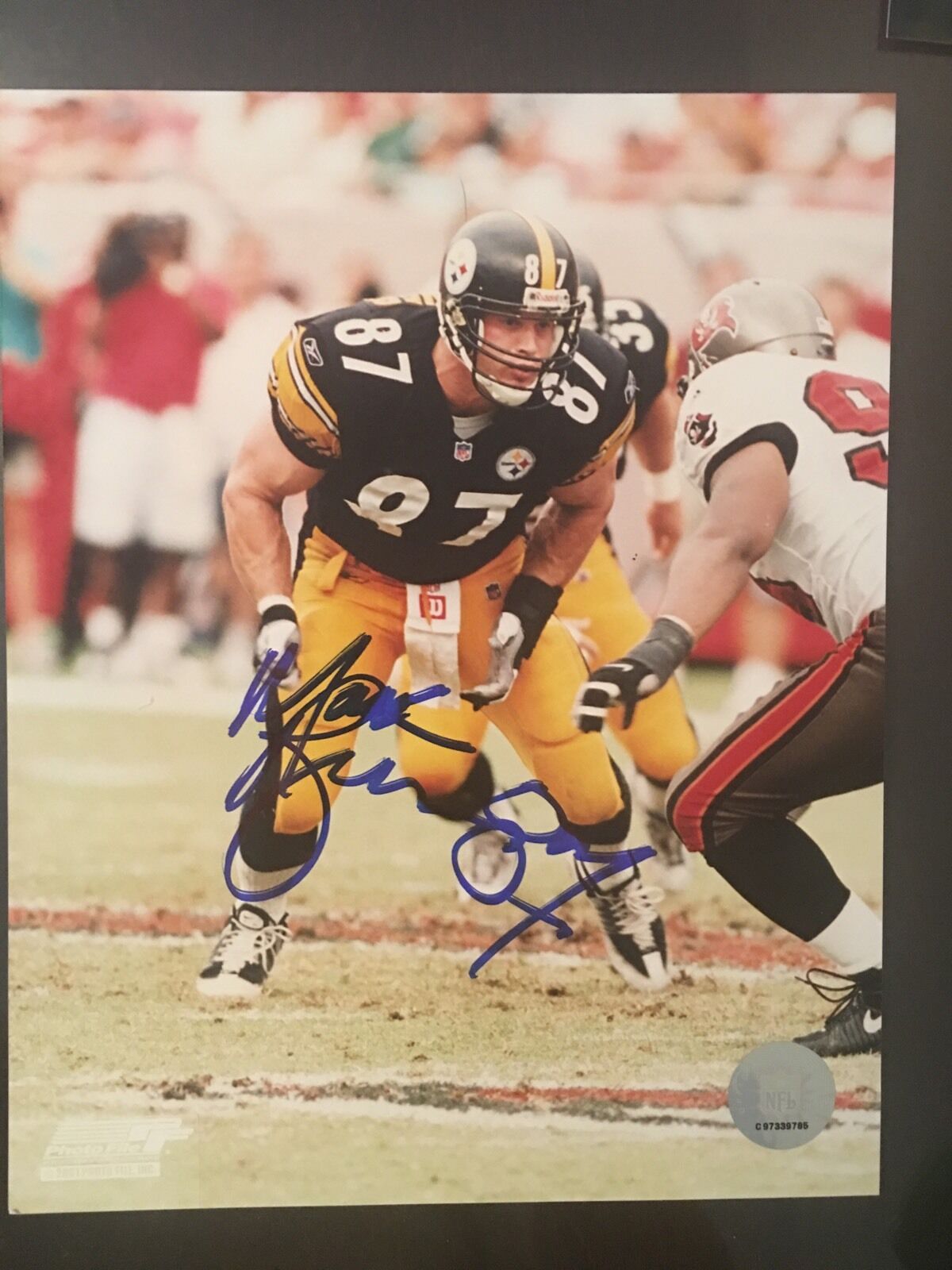 Mark Bruener Hand Signed autograph PITTSBURGH STEELERS 8x10 Glossy Photo Poster painting