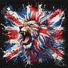 Independence Day Patriotic Lion Full 11CT 3 Strands DIY Stamped Cross Stitch Kit for Beginners Adults Home Wall Decor Cross Stitch Art and Crafts Kits 40x40cm
