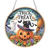 Diamond Painting Acrylic 2D Flat Pumpkin Cat Hanging Diamond Art Kits Wall Door Decor