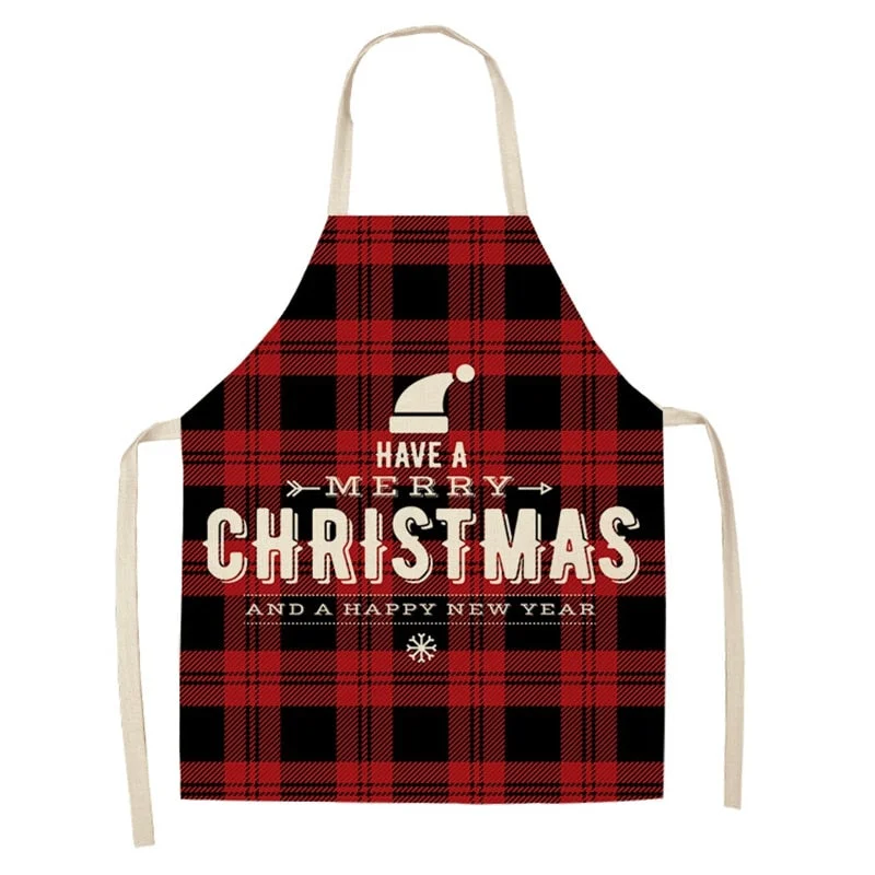 Linen Merry Christmas Apron Christmas Decorations for Home Kitchen Accessories Natal Navidad 2020 New Year Christmas Gifts