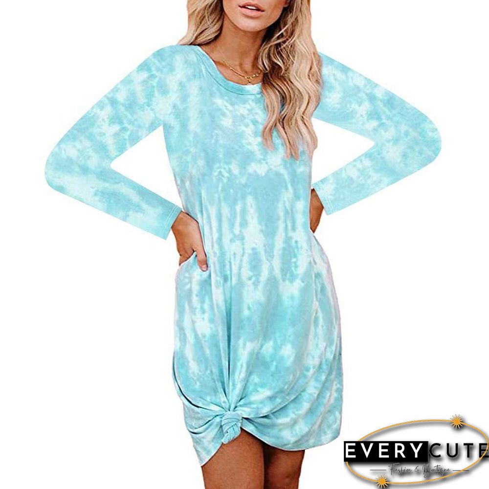 Long Sleeve Printed Shift Dress