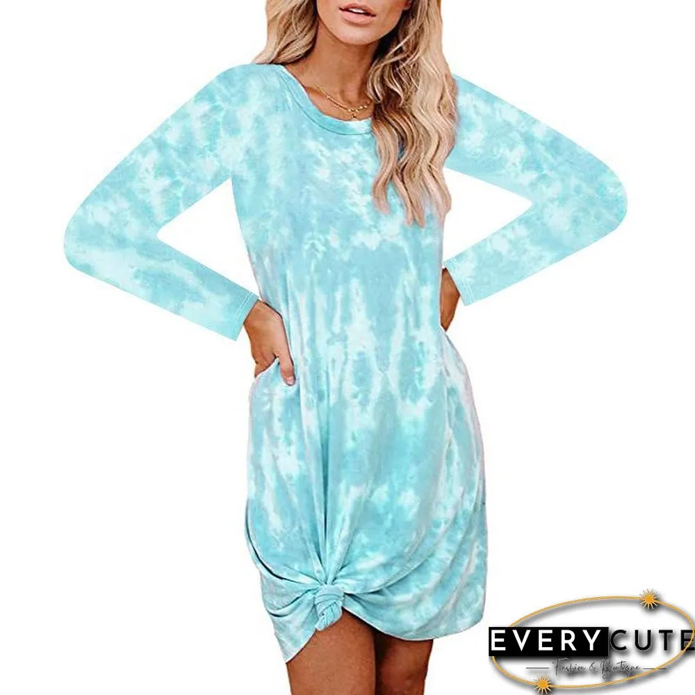 Long Sleeve Printed Shift Dress