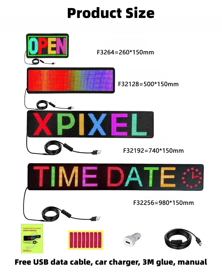 Vehicle LED display decorative flexible panel