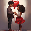 Diamond Painting -5D Full Square Drill Valentines Day Couple(35x45cm)