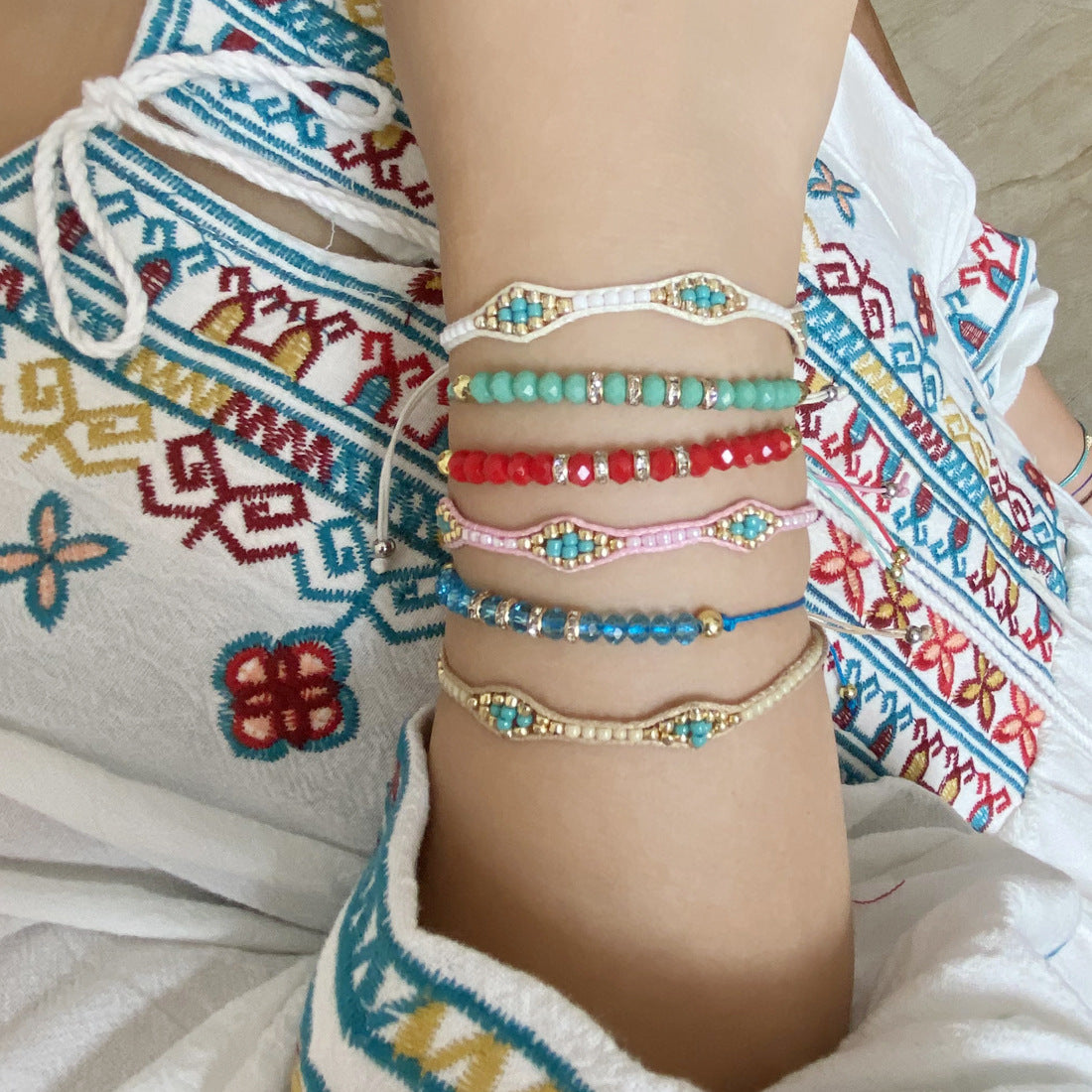 Women Bohemian Rhombus Crystal Bracelets