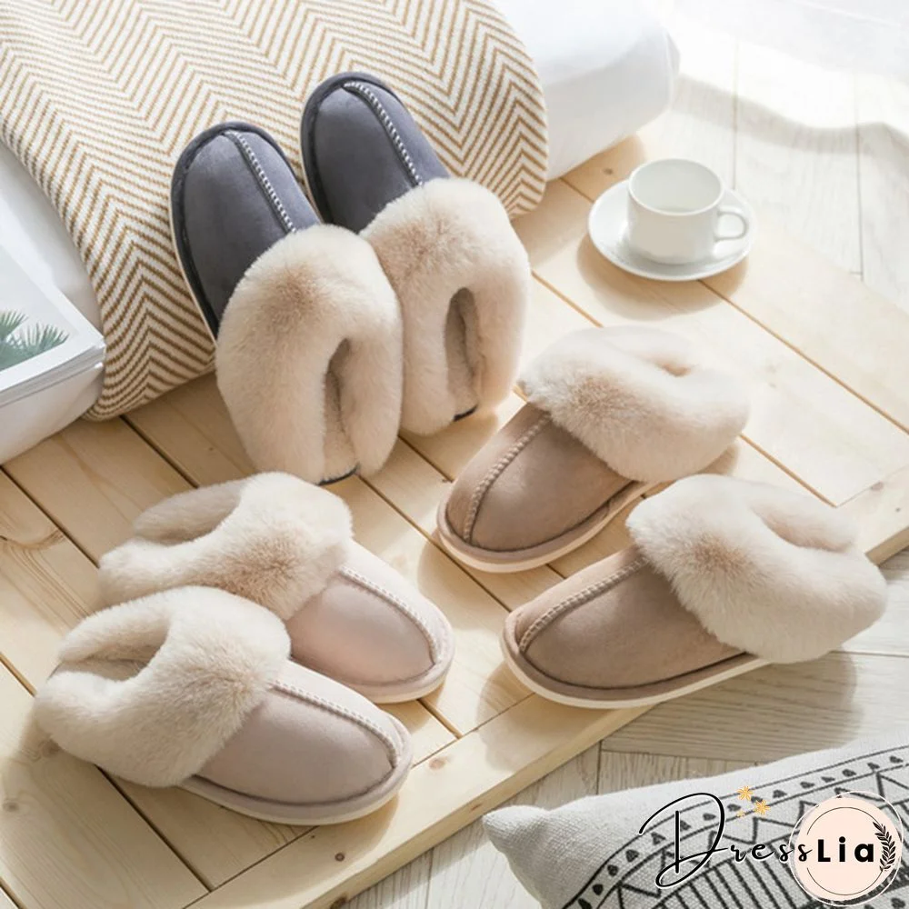 Fashion Women Winter Slippers Indoor Bedroom Lovers Couples Shoes Fashion Warm Shoes Flat Flat Antiskid Slipper