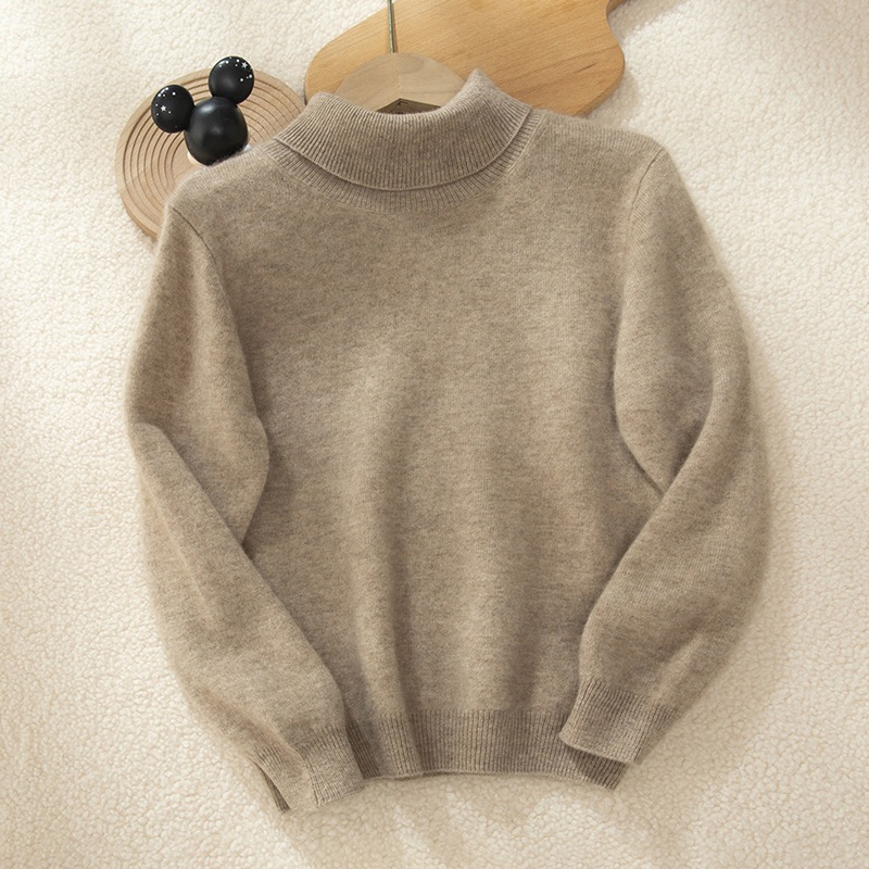 High-collar Kids Cashmere Sweater REAL SILK LIFE