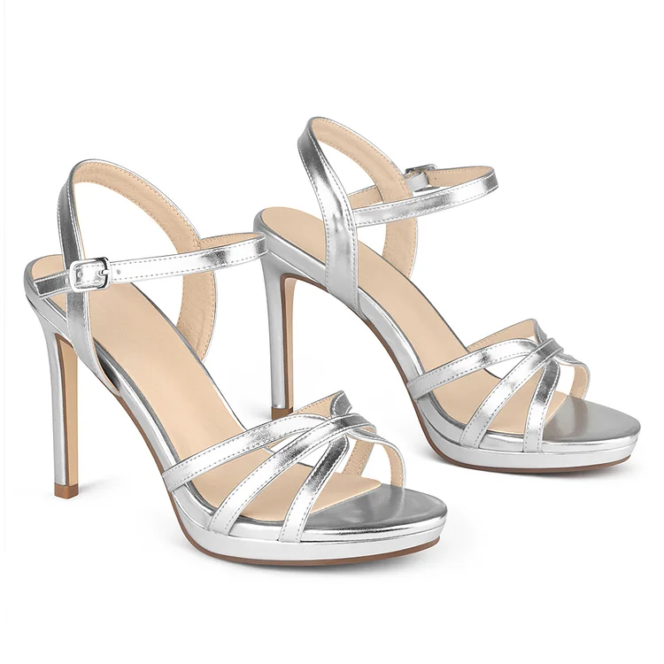 95mm Open Toe Platform Sandals Ankle Strap High Heel Matte Apricot Bottom Summer Wedding Shoes VOCOSI VOCOSI