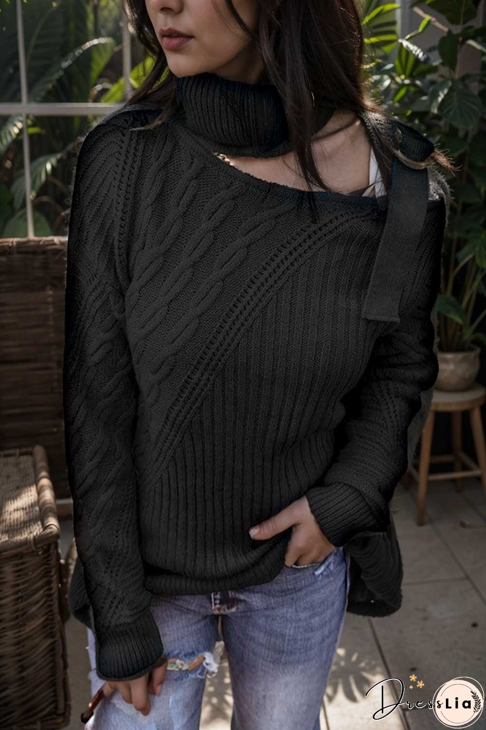 casual ribbed button decor asymmetrical hem long sleeve t shirt