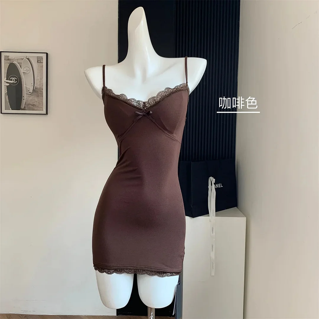 Huiketi Women's Dress New Open Back Straps Y2k Sleeveless Solid Skinny Mini Dress Sexy V-Neck Slim Short Dresses Midnight Party Vestido