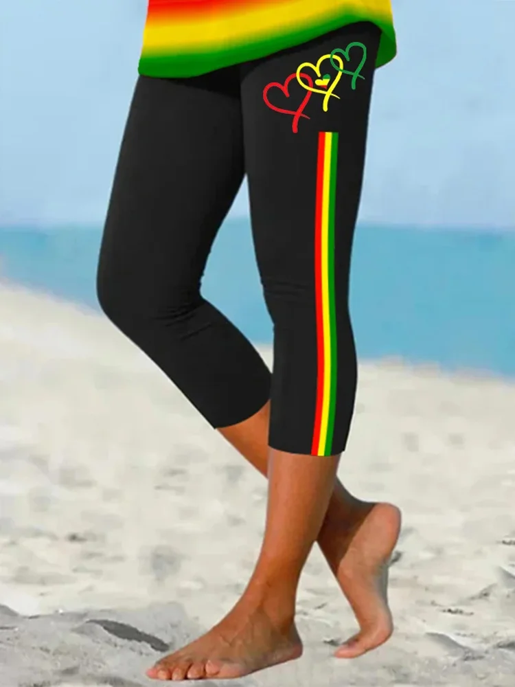 Reggae Music Printed Casual Leggings