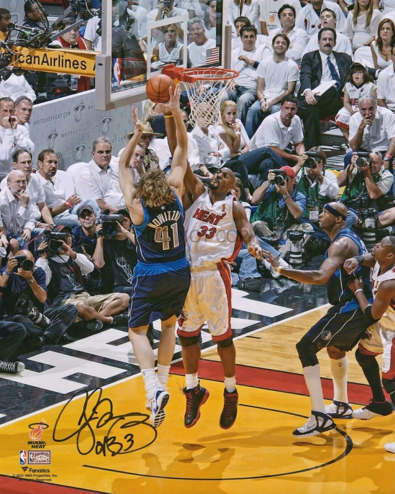 Alonzo Mourning Miami Heat #33 Autographed Signed 8x10 Photo Poster painting w/ Dirk REPRINT