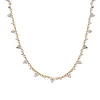 14K Yellow Gold Round Lab Diamond Triangle Choker Necklace