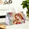 Diamond Art Painting Tissue Box Cover Wear Resist Decorative Paper Napkin Dispenser Multifunction Rhinestone PU Tissue Holder Kit for Adults Home Office Gift (Soft Glow Mother)
