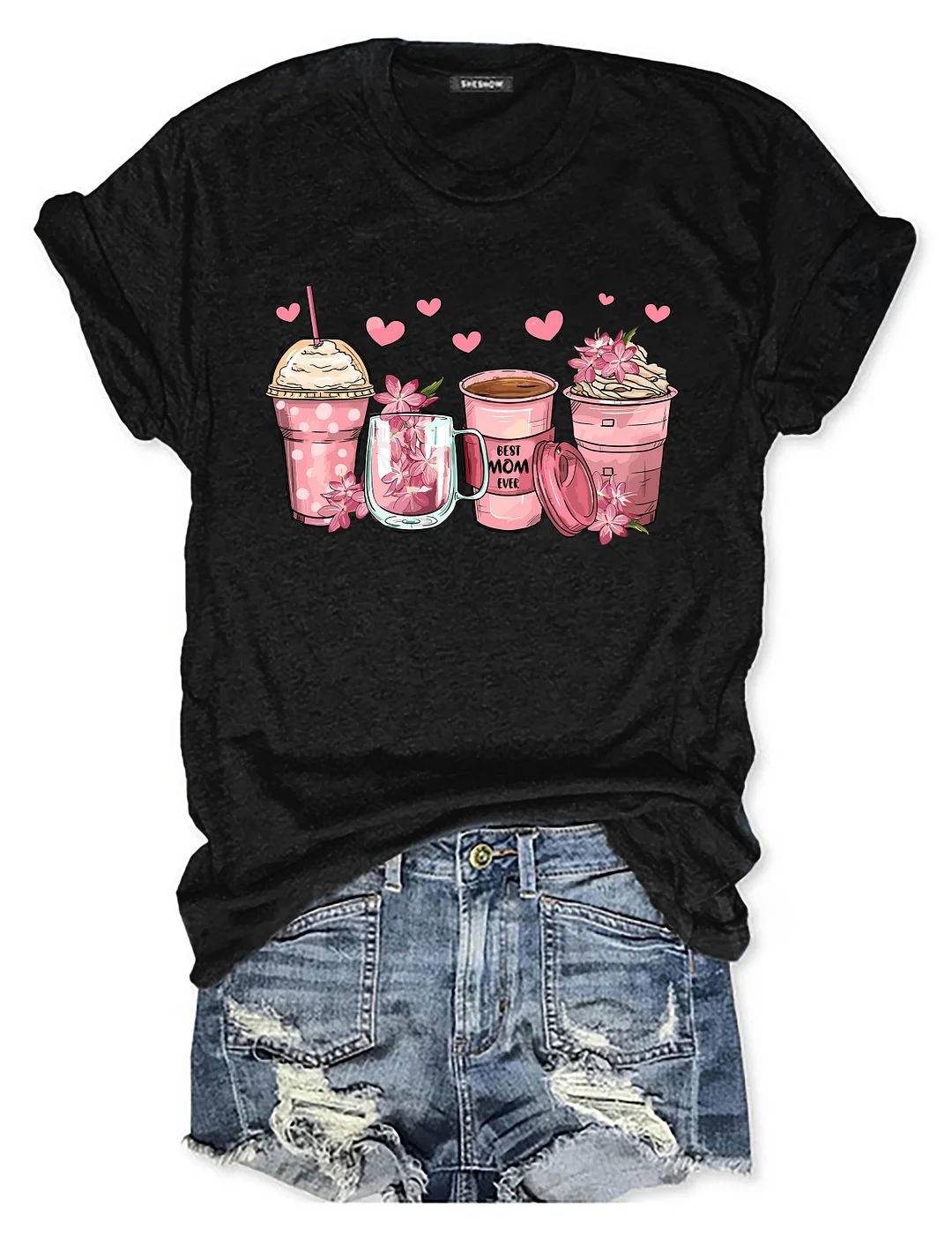 Floral Coffee Mom T-shirt