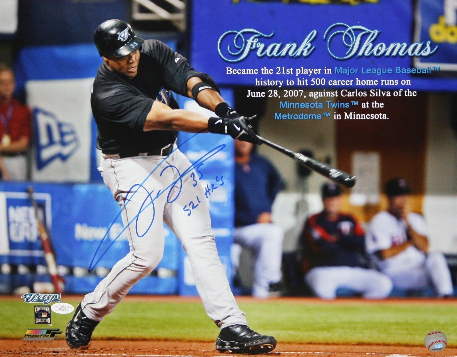Frank Thomas Autographed 16x20 Named Swinging Photo Poster painting W/ 521 HR- JSA Authenticated