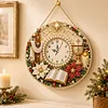 Acrylic Special Shape Xmas Cross Diamond Pearl Painting Clock Handicraft Hanging Kit