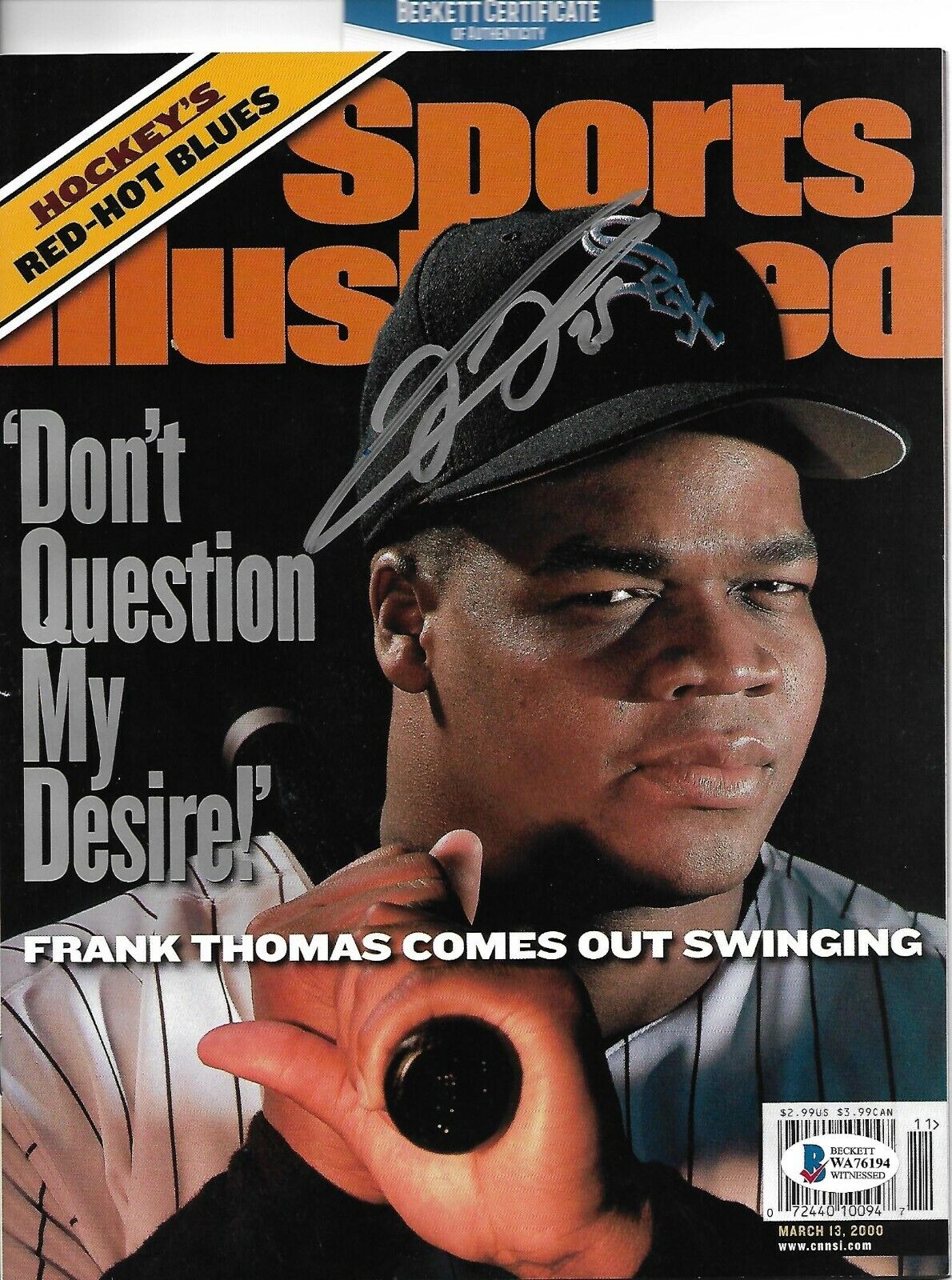 FRANK THOMAS signed autograph SPORTS ILLUSTRATED CHICAGO WHITE SOX w COA BECKETT