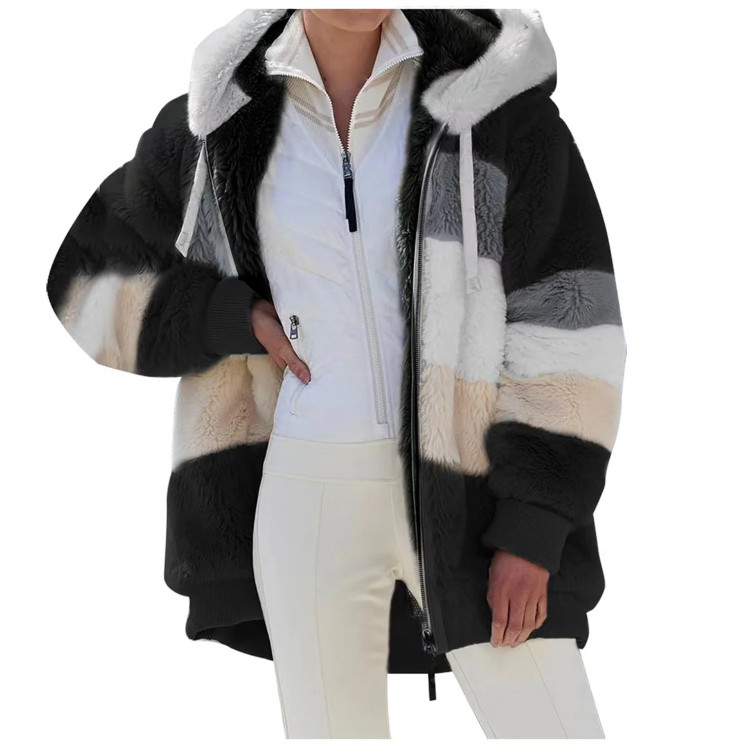 Casual Long Sleeve Wool Padded Coat