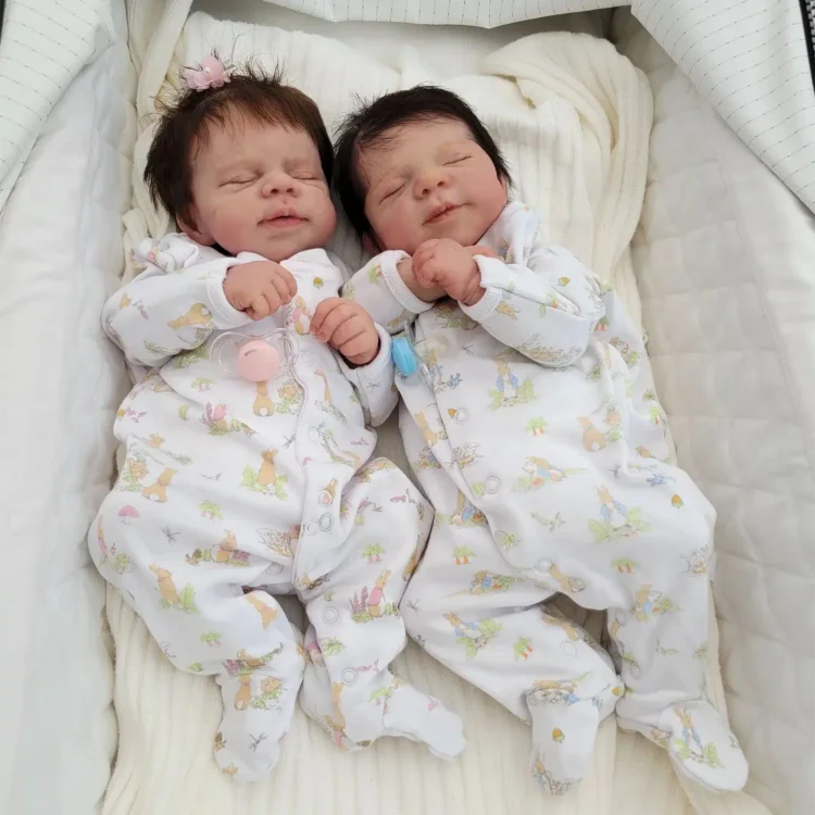 12"&16" Supple and Soft Limbs, Flexible Silicone Reborn Baby Doll Twins Boy or Girl Dodua and Cassy：Realistic Reborn Baby Dolls By Rsgdolls®