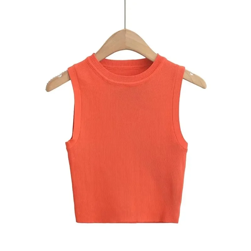 Nigikala Nigikala Summer New Top Sleeveless Short Knitted Vest Female C83614