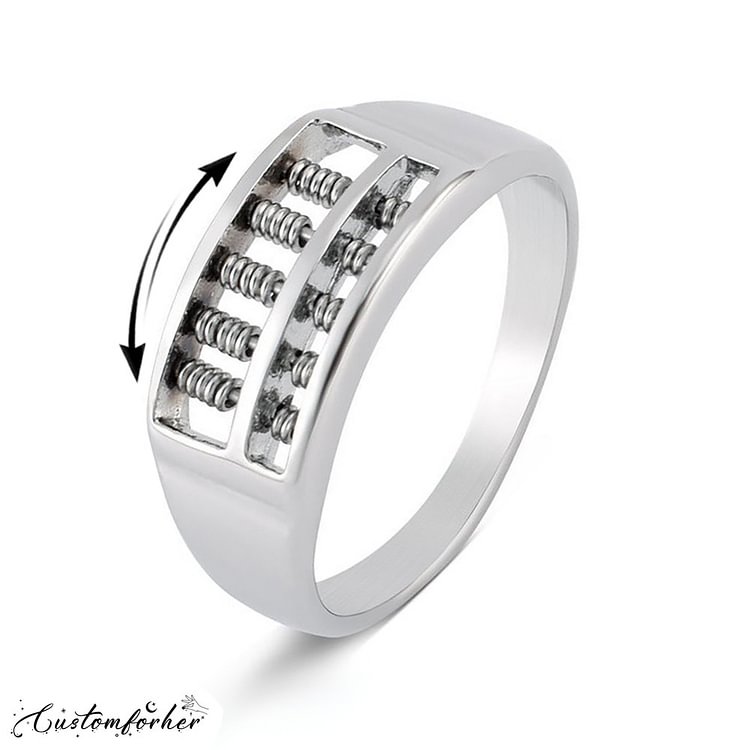 Simple Rotating Abacus Stainless Steel Ring