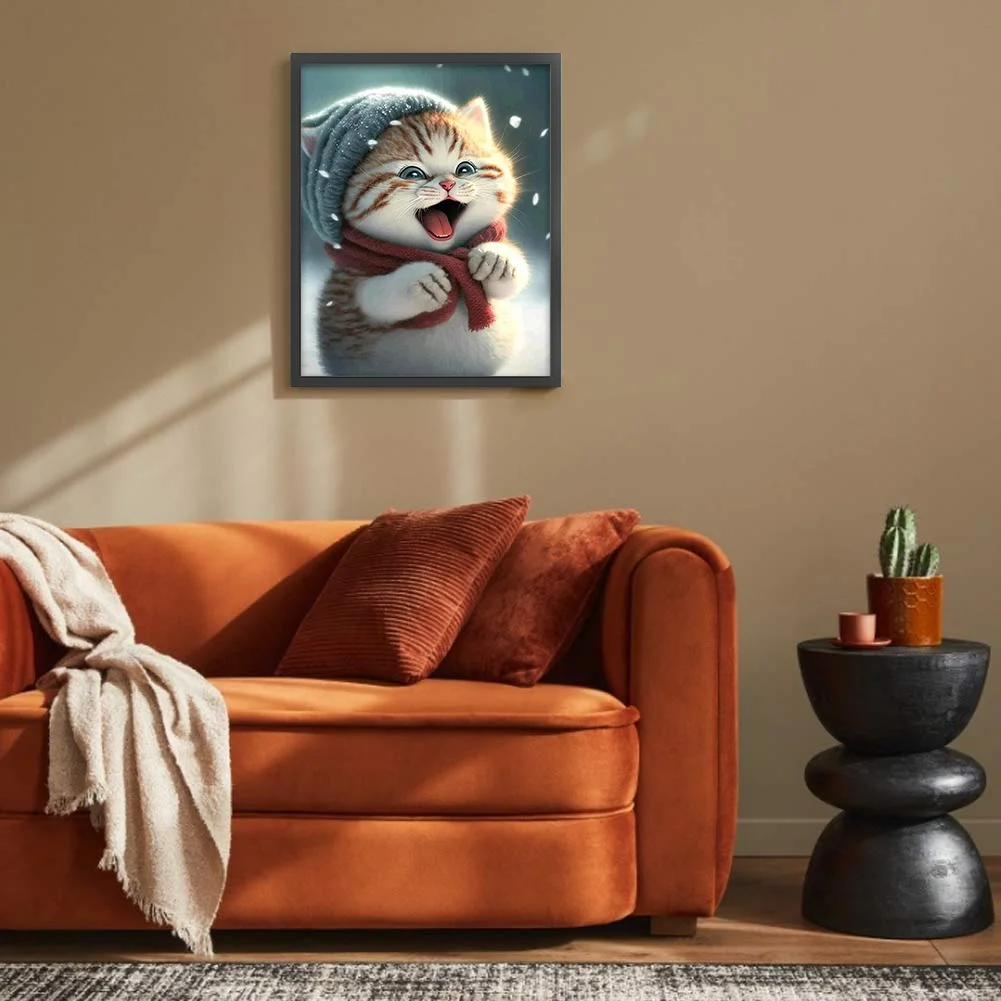 Full Round Diamond Painting 30*40cm - Cute Cat