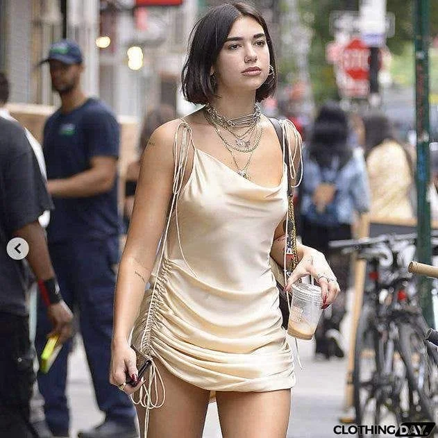 Satin Strappy Side Drawstring Slim Dress