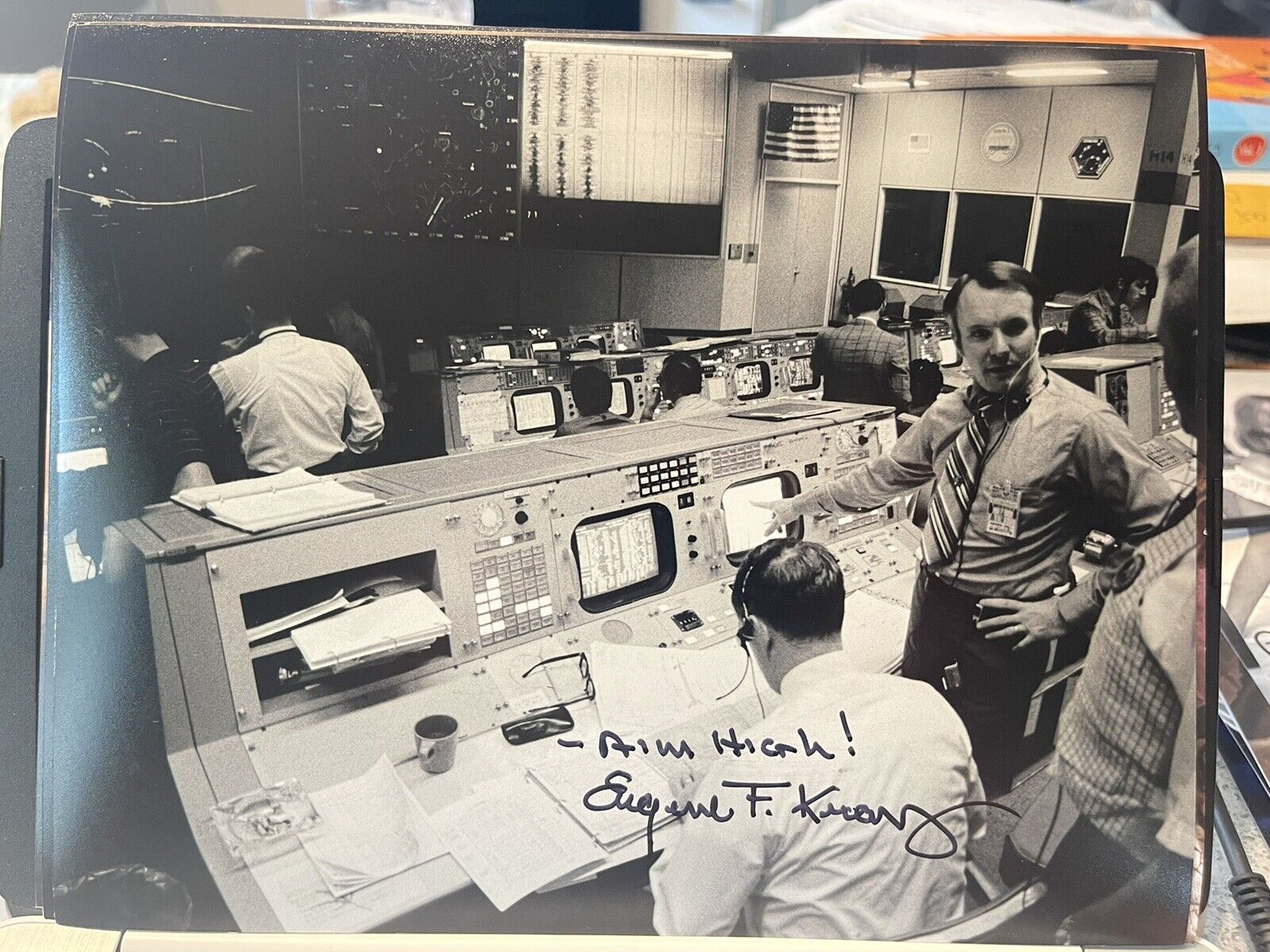 Eugene Kranz Rare! Signed autographed NASA Apollo 11 8x10 Photo Poster painting Beckett BAS D3