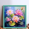 (US Local)Lotus-14CT Stamped Cross Stitch Kit(45x45cm)