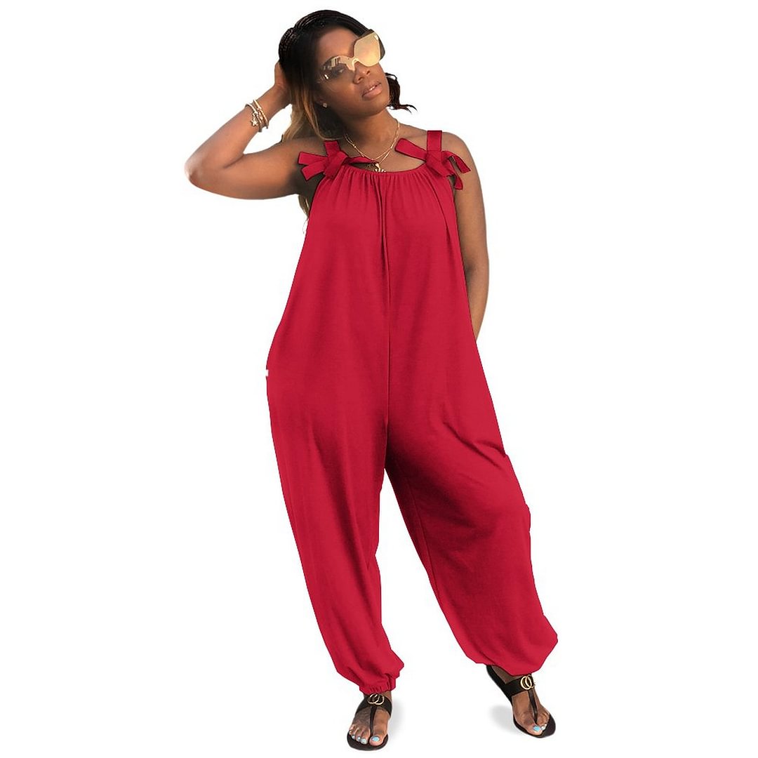 Strawberry Boho Vintage Loose Overall Corset Jumpsuit Without Top