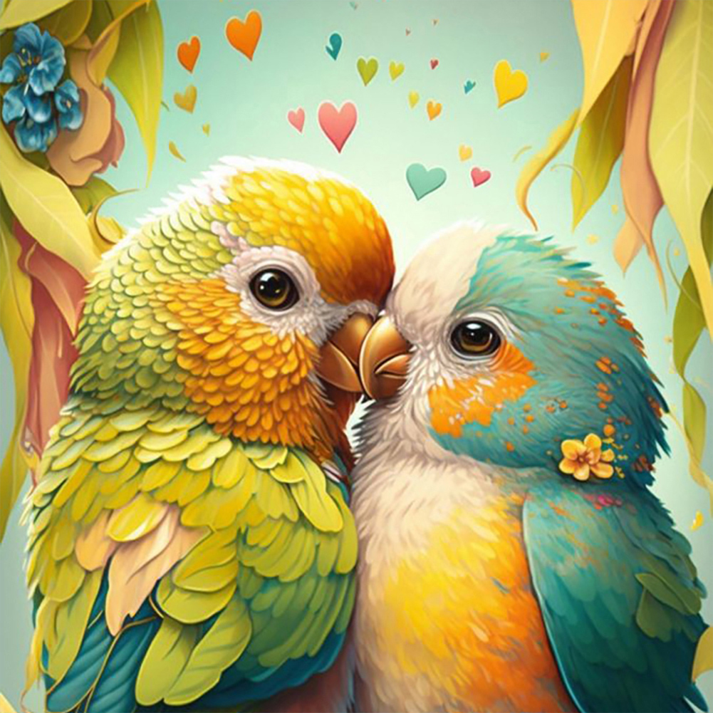 A Pair Of Lovebirds 30*30CM (Canvas) Full Round Drill Diamond Painting gbfke
